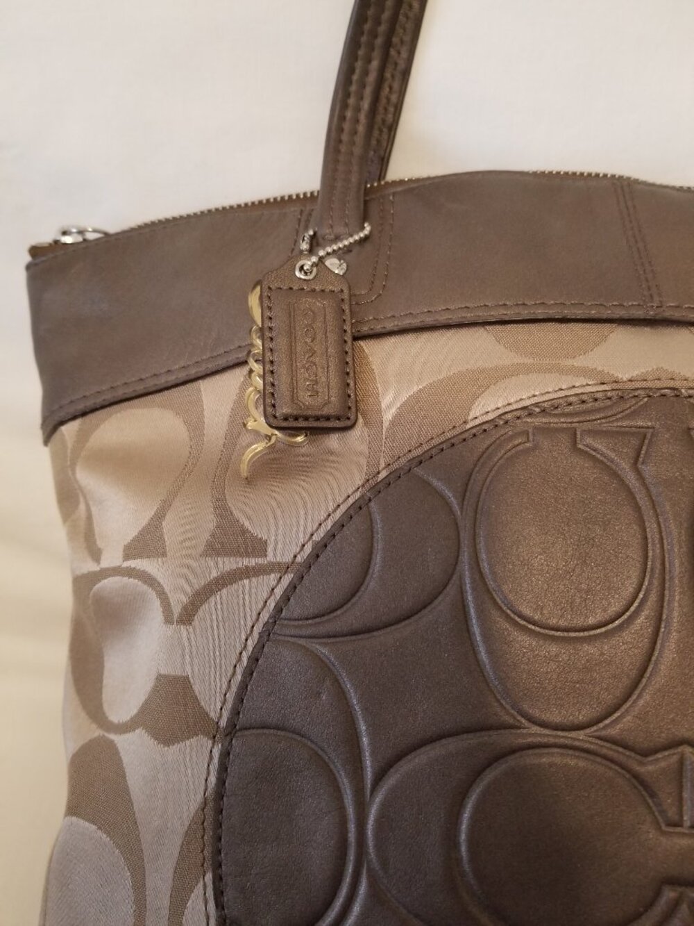 Authentic Coach Laura Signature Canvas Leather Large Tote Shoulder Bag 2013 - Picture 2 of 12